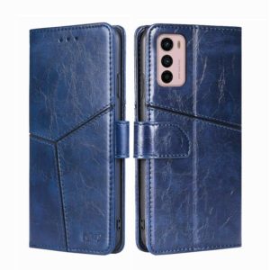 For Motorola Moto G42 4G Geometric Stitching Horizontal Flip Leather Phone Case(Blue) (OEM)