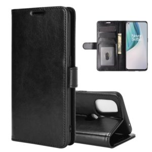For OnePlus Nord N10 5G R64 Texture Single Horizontal Flip Protective Case with Holder & Card Slots & Wallet& Photo Frame(Black) (OEM)