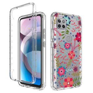 For Motorola One 5G Ace Transparent Painted Phone Case(Small Floral) (OEM)