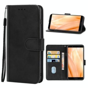Leather Phone Case For Sharp Aquos Sense3 Lite(Black) (OEM)