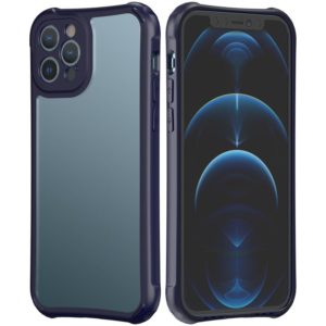 For iPhone 12 LESUDESIGN Series Frosted Acrylic Anti-fall Protective Case(Blue) (OEM)