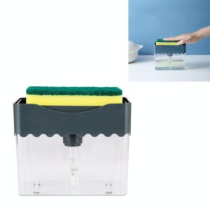 Cleaning Cloth Dishwashing Brush Liquid Box Kitchen Brush Detergent Mixer Press Plastic Soap Box(Dark Gray) (OEM)