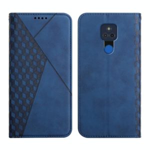For Motorola Moto G Play 2021 Diamond Pattern Splicing Skin Feel Magnetic Horizontal Flip Leather Case with Card Slots & Holder & Wallet(Blue) (OEM)
