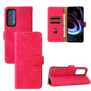 For Motorola Edge (2021) Solid Color Skin Feel Magnetic Buckle Horizontal Flip PU Leather Case with Holder & Card Slots & Wallet(Rose Gold) (OEM)