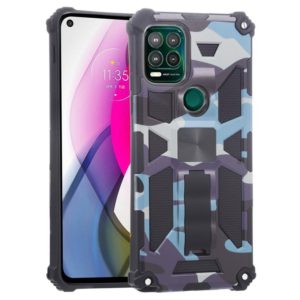 For Motorola Moto G Stylus 5G Camouflage Armor Shockproof TPU + PC Magnetic Protective Case with Holder(Light Blue) (OEM)