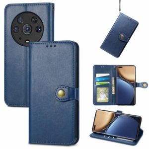 For Honor Magic3 Pro Solid Color Leather Buckle Phone Case(Blue) (OEM)