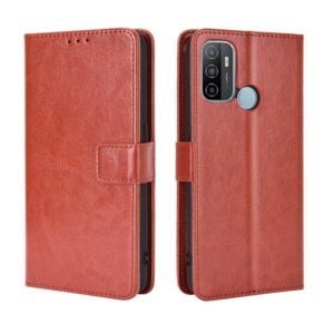 For OPPO A53 2020 / A53S 2020 / A33 Retro Crazy Horse Texture Horizontal Flip Leather Case with Holder & Card Slots(Brown) (OEM)