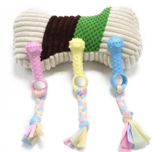 Pet Toys TPR Bite Resistance Dog Supplies Cotton Rope Cloth Toys, Size: Sleeve(Random Color Delivery) (OEM)