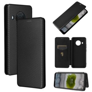For Nokia X10 Carbon Fiber Texture Horizontal Flip TPU + PC + PU Leather Case with Card Slot(Black) (OEM)