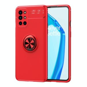 For OnePlus 9R Metal Ring Holder 360 Degree Rotating TPU Case(Red+Red) (OEM)