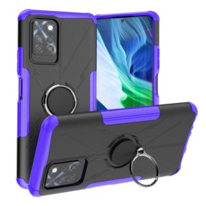 For Infinix Note 10 Pro Armor Bear Shockproof PC + TPU Protective Case with Ring Holder(Purple) (OEM)