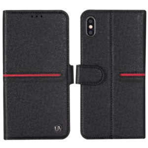 For iPhone XR GEBEI Top-grain Leather Horizontal Flip Protective Case with Holder & Card Slots & Wallet & Photo Frame(Black) (GEBEI) (OEM)