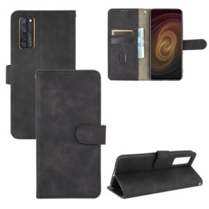 For ZTE Axon 20 5G / A20 5G Solid Color Skin Feel Magnetic Buckle Horizontal Flip Calf Texture PU Leather Case with Holder & Card Slots & Wallet(Black) (OEM)