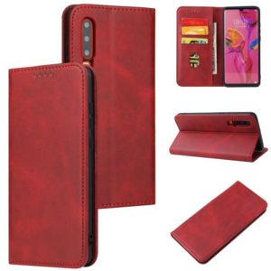 For Huawei P30 Calf Texture Magnetic Horizontal Flip Leather Case with Holder & Card Slots & Wallet(Red) (OEM)