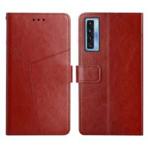 For TCL 20S Y Stitching Horizontal Flip Leather Phone Case(Brown) (OEM)