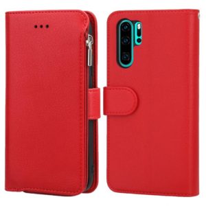 For Huawei P30 Pro Microfiber Zipper Horizontal Flip Leather Case(Red) (OEM)