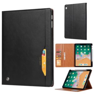 Knead Skin Texture Horizontal Flip Leather Case for iPad Pro 12.9 inch 2022/2021/2020/2018, with Photo Frame & Holder & Card Slots & Wallet & Pen Slot (Black) (OEM)