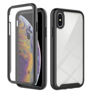 For iPhone X / XS Starry Sky Solid Color Series Shockproof PC + TPU Case with PET Film(Black) (OEM)