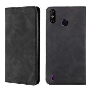 For Infinix Smart 4 X653 Skin Feel Magnetic Horizontal Flip Leather Case with Holder & Card Slots(Black) (OEM)