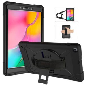 For Galaxy Tab A 8.0 (2019) T290 Contrast Color Silicone + PC Combination Case with Holder(Black) (OEM)