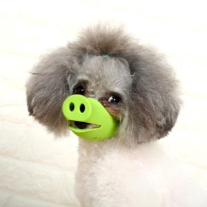 Pet Dog Piggy Mouth Dog Mask Bark Stopper, Size: Small(Green) (OEM)