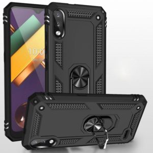 For LG K22 Shockproof TPU + PC Protective Case with 360 Degree Rotating Holder(Black) (OEM)