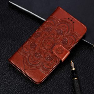 For iPhone 11 Pro Mandala Embossing Pattern Horizontal Flip Leather Case, with Holder & Card Slots & Wallet & Photo Frame & Lanyard(Brown) (OEM)