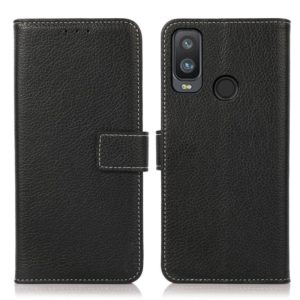 For Alcatel 1L 2021 Litchi Texture PU + TPU Horizontal Flip Leather Case with Holder & Card Slots & Wallet(Black) (OEM)