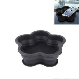 Flower Shape Style Scalable Silicone Storage Box For Vehicle And House(Black) (OEM)