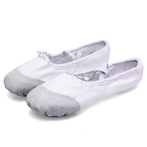 Flats Soft Ballet Shoes Latin Yoga Dance Sport Shoes for Children & Adult(White) (OEM)