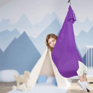 Kids Elastic Hammock Indoor Outdoor Swing, Size: 1.5x2.8m (Purple) (OEM)