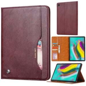 Knead Skin Texture Horizontal Flip Leather Case for Galaxy Tab A 8.0 (2019) T290 / T295, with Photo Frame & Holder & Card Slots & Wallet(Wine Red) (OEM)