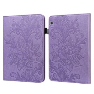For Huawei MediaPad T5 Lace Flower Embossing Pattern Horizontal Flip Leather Case with Holder & Card Slots & Wallet & Photo Frame(Purple) (OEM)