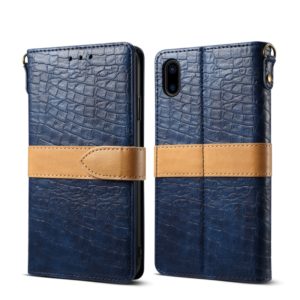 For iPhone XS Max Leather Protective Case(Blue) (OEM)