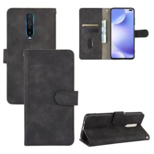 For Xiaomi Redmi K30 Solid Color Skin Feel Magnetic Buckle Horizontal Flip Calf Texture PU Leather Case with Holder & Card Slots & Wallet(Black) (OEM)