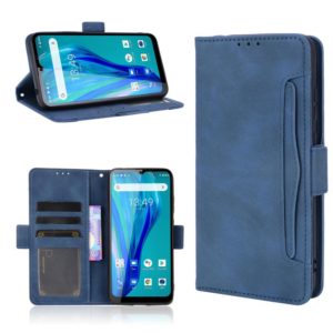 For Oukitel C23 Pro Skin Feel Calf Pattern Horizontal Flip Leather Case with Holder & Card Slots & Photo Frame(Blue) (OEM)