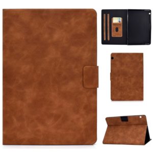 For Huawei MediaPad T5 Cowhide Texture Horizontal Flip Leather Case with Holder & Card Slots(Brown) (OEM)