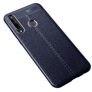 For Huawei Y6P Litchi Texture TPU Shockproof Case(Navy Blue) (OEM)