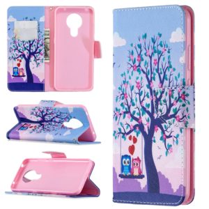 For Nokia 5.3 Colored Drawing Pattern Horizontal Flip Leather Case with Holder & Card Slots & Wallet(Owl) (OEM)