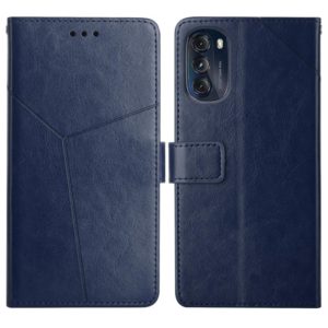 For Motorola Moto G 5G 2022 Y Stitching Horizontal Flip Leather Phone Case(Blue) (OEM)