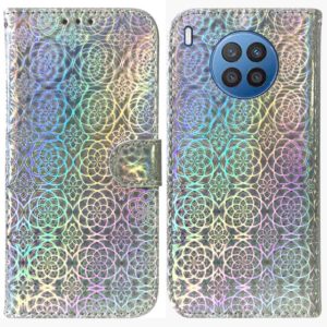 For Huawei nova 8i / Honor 50 Colorful Magnetic Buckle Leather Phone Case(Silver) (OEM)
