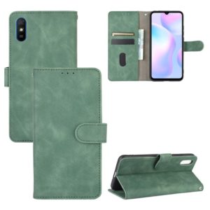 For Xiaomi Redmi 9A Solid Color Skin Feel Magnetic Buckle Horizontal Flip Calf Texture PU Leather Case with Holder & Card Slots & Wallet(Green) (OEM)