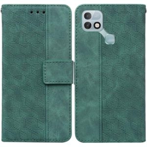 For Infinix Hot 10i / Smart 5 Pro X659B / PR652B / S658E Geometric Embossed Leather Phone Case(Green) (OEM)