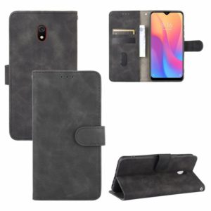 For Xiaomi Redmi 8A Solid Color Skin Feel Magnetic Buckle Horizontal Flip Calf Texture PU Leather Case with Holder & Card Slots & Wallet(Black) (OEM)