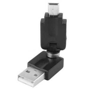USB 2.0 AM to Mini USB 360 Degree Swivel Adapter(Black) (OEM)