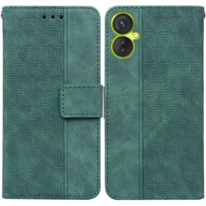 For Tecno Spark 9 Pro Geometric Embossed Leather Phone Case(Green) (OEM)
