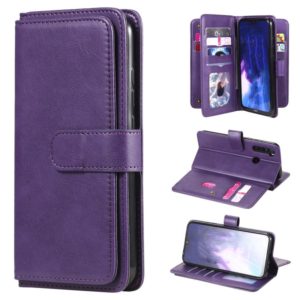 For Xiaomi Redmi Note 8 Multifunctional Magnetic Copper Buckle Horizontal Flip Solid Color Leather Case with 10 Card Slots & Wallet & Holder & Photo Frame(Purple) (OEM)