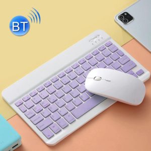 Universal Ultra-Thin Portable Bluetooth Keyboard and Mouse Set For Tablet Phones, Size:10 inch(Purple Keyboard + White Mouse) (OEM)