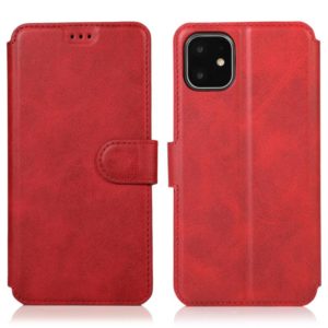 For iPhone 12 / 12 Pro Calf Texture Magnetic Buckle Horizontal Flip Leather Case with Holder & Card Slots & Wallet & Photo Frame(Red) (OEM)