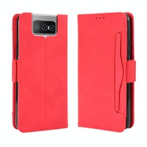For Asus Zenfone 7 ZS670KS/Zenfone 7 Pro ZS671KS Wallet Style Skin Feel Calf Pattern Leather Case ，with Separate Card Slot(Red) (OEM)